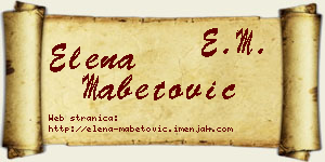 Elena Mabetović vizit kartica